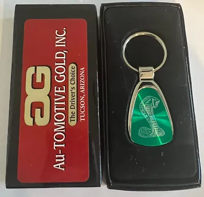 FORD MUSTANG COBRA Teardrop Drop Metal GREEN Key Chain Licensed • $14.50