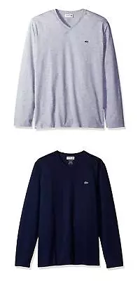 $48.11 • Buy NEW Lacoste Men’s Casual Shirts Long Sleeve Jersey Pima V Neck T-Shirt Authentic