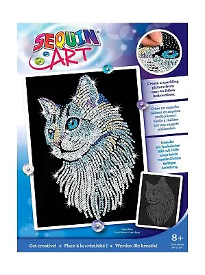 Sequin Art Blue White Cat - Sparkling Creative Arts & Crafts Pets Picture Kit... • $54.57