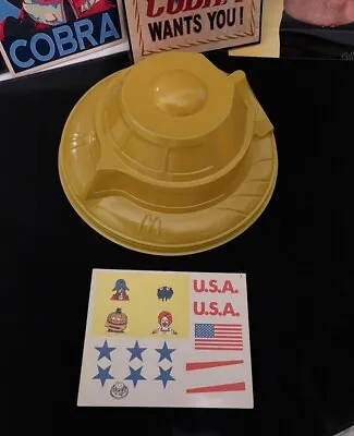 Vintage McDonalds Flying Saucer Happy Meal Container Yellow 1981 Unused Stickers • $29.99