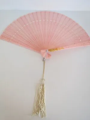 Vintage JAPANESE Hand Painted FOLDING FAN 12  Span 7 Inches • $15
