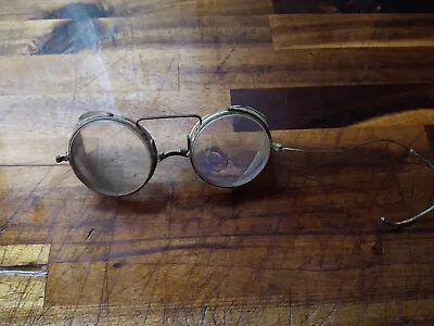 Antique Aviator Motorcycle Race Car Steampunk Metal Frame Safety Glasses Goggles • $25