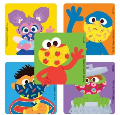 20 Sesame Street With Masks Stickers Party Favors Teacher Supply Elmo  • $3.05