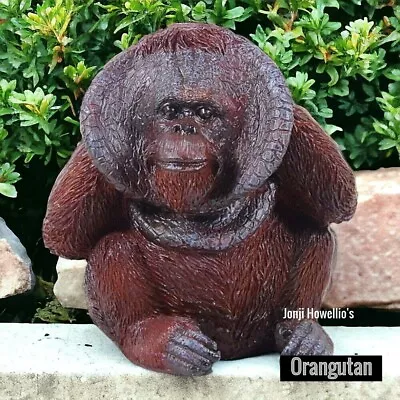 Orangutan Garden Ornament Sculpture Figurine Headache Design Home Decor Gift • £12.90