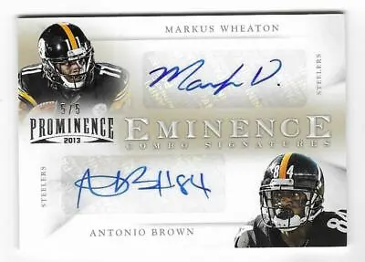 Antonio Brown 2013 PROMINENCE NFL COMBO AUTOGRAPH CARD SP/5 SIGNED Steelers AUTO • $148.84