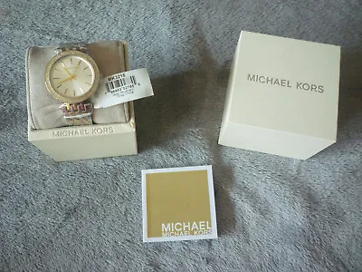 Michael Kors Mk3215 Darci Silver / Two Tone Stainless Steel Ladies Watch Genuine • £94.99