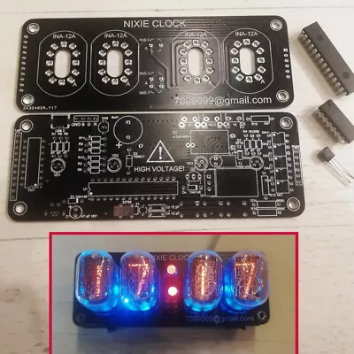 £19.37 • Buy DIY Nixie Clock 4 X IN-12 + INS-1 RGB Backlight Alarm *** PCB & IC Only ***
