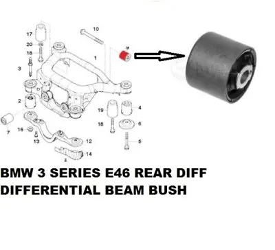 Bmw 325 E46 Rear Diff Differential Beam Bush Bushing H/d 33176751808 • $25.25
