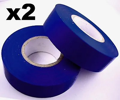 2x 20m Rolls Of High Quality PVC Insulation Professional Electricians Tape BLUE • £3.89