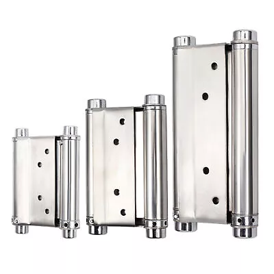 Double Action Sprung Hinges Swing Spring Swinging Door Gate Saloon Hinge Chrome • £12.19