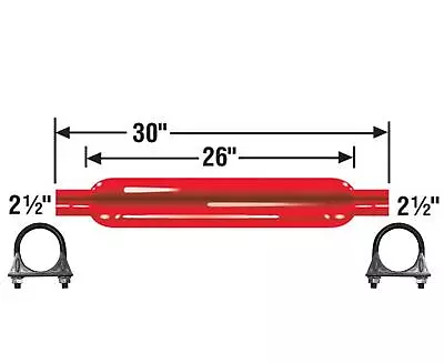 Cherry Bomb 87516CB Muffler 30 Inch OAL 26 In Body 2.5  Inlet 2.5  Outlet • $47