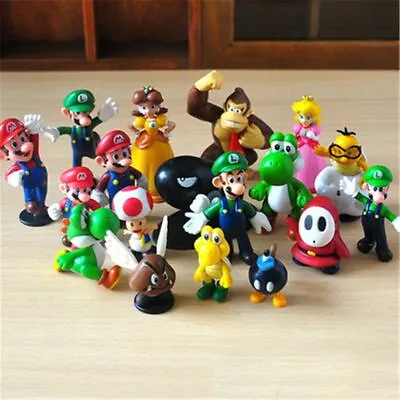 18 Pcs Super Mario Mini Figure Cute Toys Doll Action Figures Collection Gift NEW • £11.99