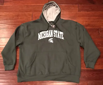 Vintage Champion Michigan State Spartan Green White Hooded Sweatshirt Sz 2XL NWT • $26.24