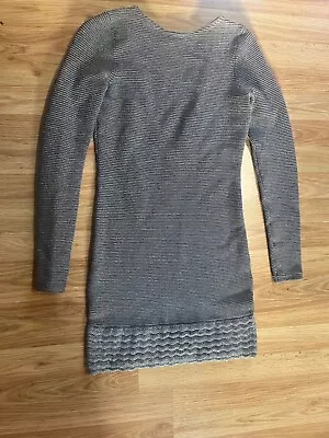 Small Victoria's Secret Moda International Silver Metallic Gray Sweater Dress • $14.99