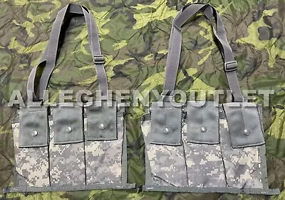 (2) Army MOLLE ACU 6 Mag Magazine Bandoleer Bandolier Pouch W Strap Military NIB • $16.95