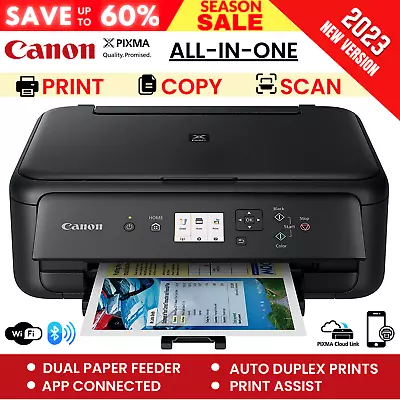 Canon PIXMA Wireless All-in-One WIFI Printer Scanner Bluetooth Inkjet Home Black • $124.45