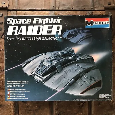 BATTLESTAR GALACTICA Space Fighter RAIDER Monogram Model Kit Opened Box VTG 6026 • $47.99