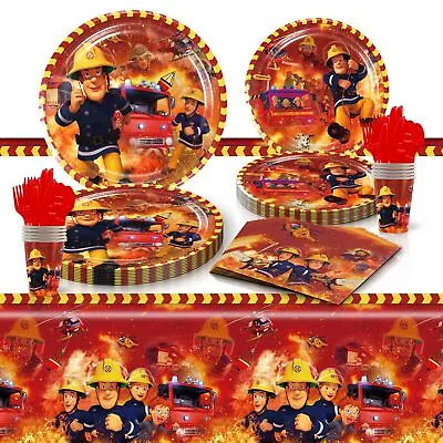 Fireman Sam Tableware Party Supplies Firetruck Kids Birthday Decoration • $8.99