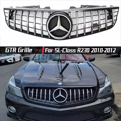 Chrome GTR Style Grille For Mercedes Benz SL-Class R230 2010-2012 SL500 SL550 • $259