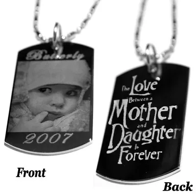 Personalized Custom Necklace Dog Tag Pendant With Image Picture Or Text • $22.99