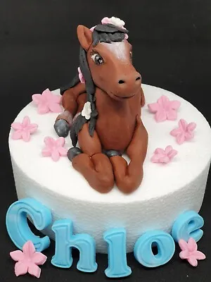 Horse Pony Edible Cake Topper Farm Animals Personalised Birthday Cake Decoration • £18