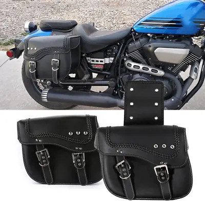 Motorcycle PU Side Saddle Bags For Yamaha Virago XV 250 500 535 700 750 920 1100 • $113.79