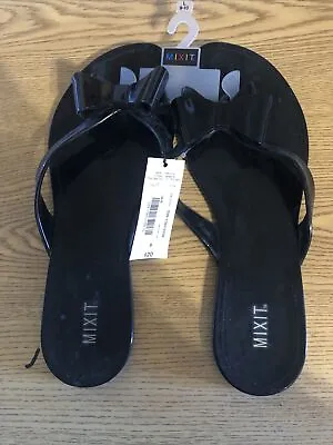 Mixit Large 9-10 Women’s Flip Flops Sandals Shoes Black Retail $20 (apt-1064) • $7.46