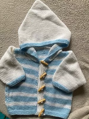 Hand Knitted Hooded Cardigan 3/6 Months • £3