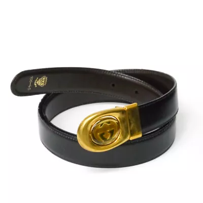 Vintage 80's Gucci Men's Reversible Belt Black / Dark Brown Size100105110cm • $70