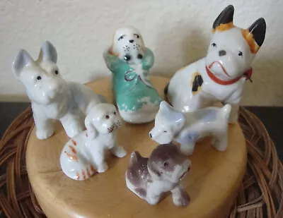 Vintage Ceramic Porcelain Miniature Dogs Set Of 6 Made In Japan • $19.99