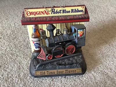 Antique Pabst Blue Ribbon Train Locomotive Lighted Hanging Beer Sign • $250