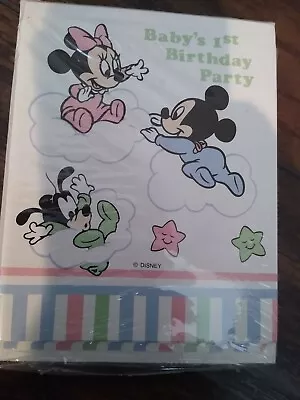 Vtg Baby Mickey Mouse First Birthday Party Invitations Minnie Disney 1st Invites • $5.99