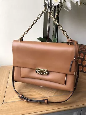 Michael Kors CECE Medium Tan Genuine Leather Handbag Shoulder Bag • £119