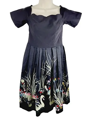 Youth Girls NEW Black Swan Swing Dress Fit & Flair Sweetheart Neckline Design M • $26