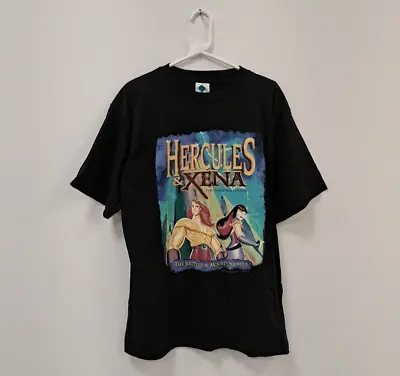Hercules & Xena Animated Movie Promo Rare 1997 90's T-shirt Size L • £50