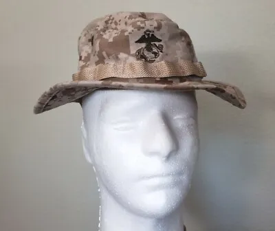 USMC Marine Corps MARPAT Desert Uniform Boonie Hat Cap Sun Field Cover XS • $15.99