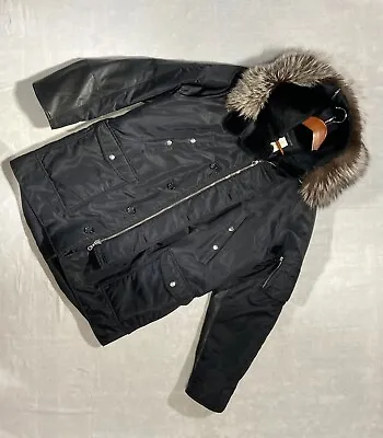 Mastermind Japan XL Coat Jacket With Hood Nylon Sheep Leather Mens / Womens • $500