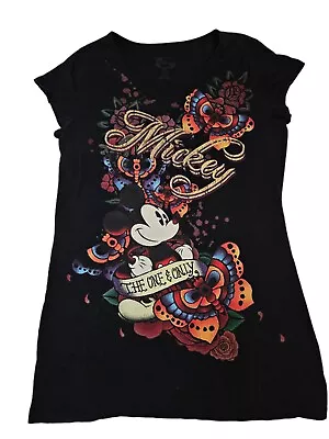 Disney Mickey Mouse Tattoo Tee-Shirt Mini Dress Size XL Women's H18 • $29.99