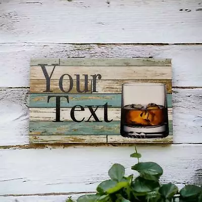 Scotch Bar Rustic Blue Custom Personalised Sign • $17.50