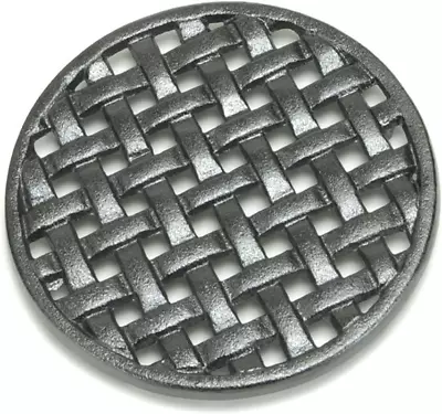 Round Lattice Woodstove Tabletop Cast Iron Trivet Black • $51.99