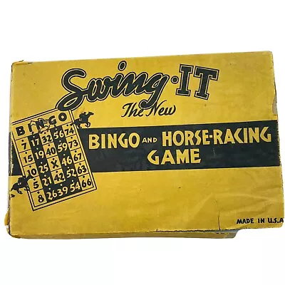 Vintage Swing It Bingo And Horse-Racing Game - Hard To Find Made In USA • $12.64