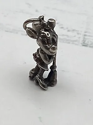 Vintage Sterling Silver Charm Disney Minnie Mouse Holding A Broom • $20