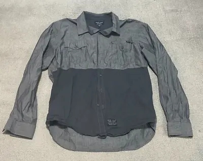 Marc Ecko Men's Collared Gray Long Sleeve Dress Shirt Size XL 100% Cotton • $24.99