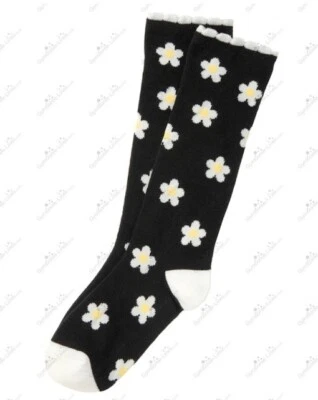 $7 • Buy Gymboree Girls Sz S 5-6  Bee Chic  Black Daisy Knee High Socks Shoe Sz 11-12 NWT