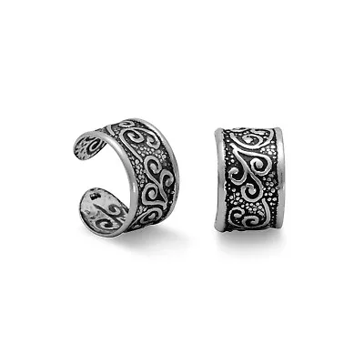 Ear Cuffs Antique Vintage Floral Vine Design Sterling Silver • $19.30