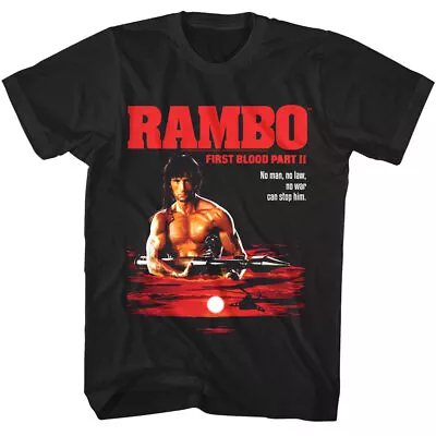 Rambo No War Can Stop Him Men's T Shirt First Blood Part 2 Stallone Merch • $24.50