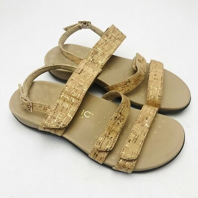£33.64 • Buy Vionic Womens Size 7 Teagan Natural Cork Gold Sandals Shoes Comfort Orthaheel