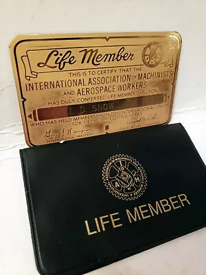 Life Member INTERNATIONAL ASSOC OF MACHINISTS & AEROSPACE WORKERS Union ID Badge • $15