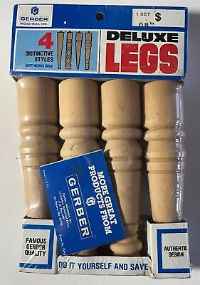 Furniture Legs Early American Style Gerber Deluxe Hardwood Tapered 8” NOS • $13.40