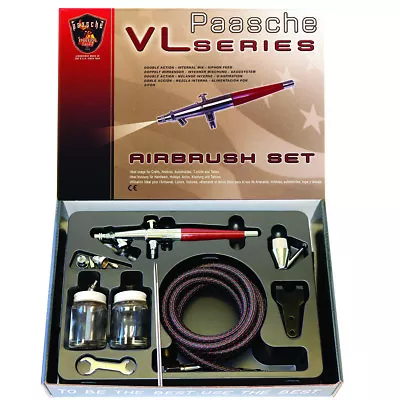VLS-3AS Paasche Double Action Siphon Feed Airbrush Set With All Three Heads • $99.95